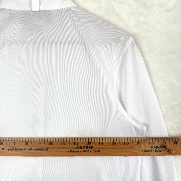Ariat Pro Series Equestrian Wrap Collar Mesh Sleeves Show Shirt Womens XS White - Picture 8 of 11